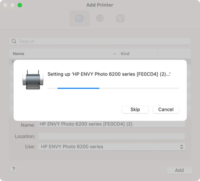 نصب پرینتر در مک با استفاده از USB